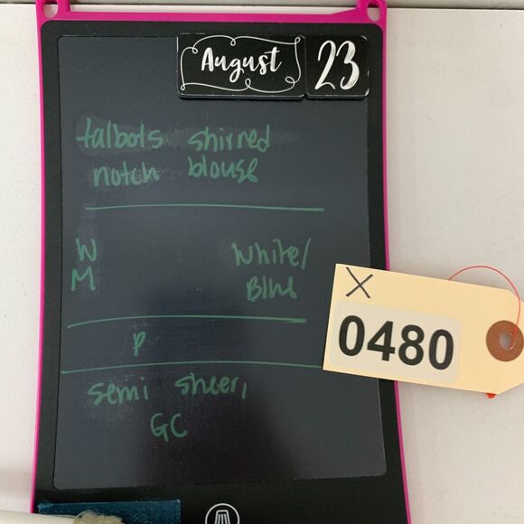 Talbots Blouse Womens M Medium White Blue Shirred Notch Floral Peasant Paisley - Picture 13 of 14